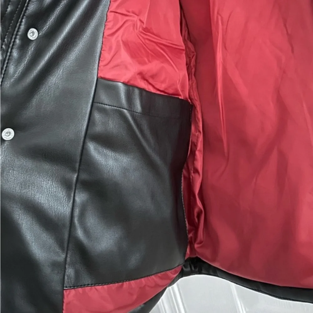 NWT ROBERT GRAHAM MEN’S‎ PUFFER JACKET FAUX LEATHER/SUEDE COAT BLACK INSULATED